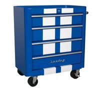 Sealey AP28204BWS Rollcab 4 Drawer Retro Style- Blue with White St...