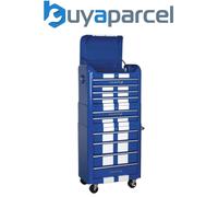 Sealey AP28COMBO2BWS Retro Style Topchest Mid-Box & Rollcab Combination 10 Drawer Blue/White Stripes