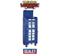 Sealey Retro Style Topchest, Mid-Box & Rollcab Combination 10 Drawer Blue/White