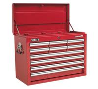 Sealey AP33109 Topchest 10 Drawer with Ball Bearing Runners - Red