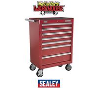 Rollcab 7 Drawer with Ball-Bearing Slides - Red