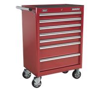 Rollcab 7 Drawer with Ball-Bearing Slides - Red