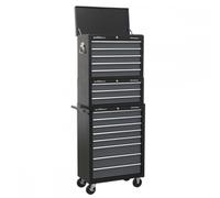 Sealey AP35STACK Tool Chest Combination 16 Drawer With Ball-Bearing Slides - Black/Grey