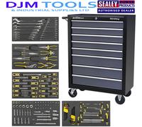 Sealey AP35TBCOMBO3 Rollcab 8 Drawer Ball-Bearing Slides - Black/Grey with 136pc