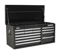 Sealey AP41149B Heavy-Duty 14 Drawer Topchest with Ball Bearing Runners, 1025mm x 435mm x 490mm, Black