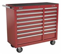 Sealey AP41169 Rollcab 16 Drawer with Ball Bearing Slides Heavy-Duty - Red