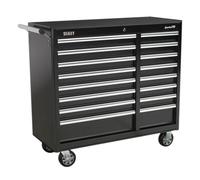 Rollcab 16 Drawer with Ball Bearing Slides Heavy Duty Black SealeyAP41169B