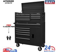 Sealey 15 Drawer Top Chest and Tool Roller Cabinet Combination Black