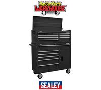 Sealey 15 Drawer Top Chest and Tool Roller Cabinet Combination Black