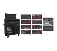 Sealey Ap41Stackbcombo American Pro Tool Chest Combination With 117Pc Tool Kit - Black