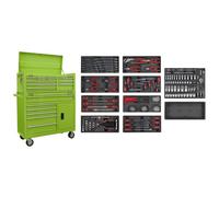 Sealey Ap41Stackhvcombo American Pro Tool Chest Combination With 117Pc Tool Kit - Green