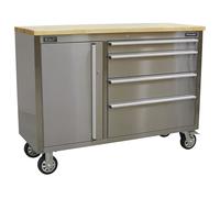 Sealey AP4804SS Mobile Stainless Steel Tool Cabinet 4 Drawer