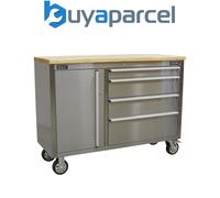 Sealey AP4804SS Mobile Stainless Steel Tool Cabinet 4 Drawer