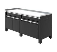 Sealey Ap5020Gs Premier Heavy-Duty Workbench With Galvanized Steel Worktop, 2 Drawers, 2 Cupboards & Power Strip 2M
