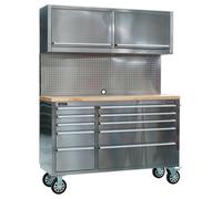 Sealey AP5520SS Mobile Stainless Steel Tool Cab 10 Drawer Backboar...