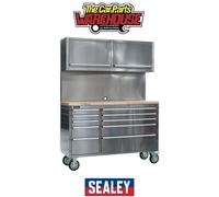 Sealey AP5520SS Mobile Stainless Steel Tool Cab 10 Drawer Backboar...