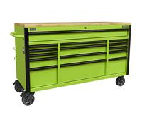Sealey AP6115BE Mobile Trolley with Wooden Worktop 15 Drawer 1549mm