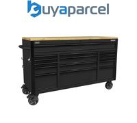 Sealey AP6215BE Superline PRO Black Edition Mobile Trolley with Wooden Worktop 1