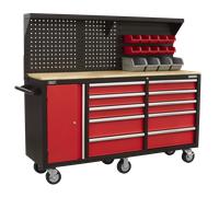 Sealey Mobile Workstation AP6310 – 10-Drawer with Pegboard Panel