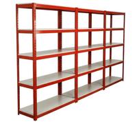 Sealey Ap6500Combo1 Racking Unit With 5 Shelves 500Kg Capacity Per Level - Set Of 3