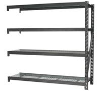 Sealey Heavy-Duty Racking Extension Pack with 4 Mesh Shelves 640kg Capacity Per