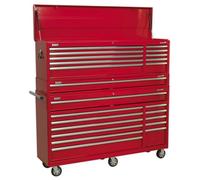 Sealey Ap66Combo1 Topchest, Mid-Box & Rollcab Combination 23 Drawer With Ball Bearing Slides - Red