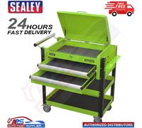 Sealey AP760MHV Green Heavy Duty Mobile Tool & Parts Portable Trolley 2 Drawers