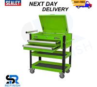 Sealey AP760MHV Green Heavy Duty Mobile Tool & Parts Portable Trolley 2 Drawers
