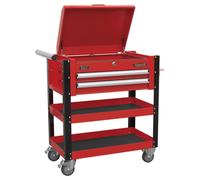 Sealey Mobile Tool & Parts Trolley AP760MO Heavy-Duty 2-Drawer with Lockable Top Orange