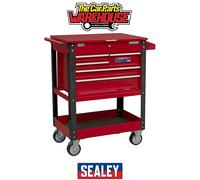 Sealey Red Heavy-Duty Tool & Parts Trolley with 5 Drawers Lockable Top - AP890M
