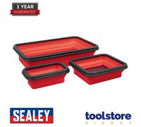 Sealey APCMTS Parts Tray Collapsible Magnetic - Set of 3 -