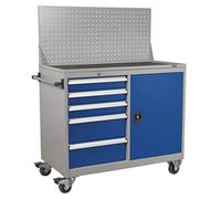 Industrial Mobile Workstation 5 Drawer & 1 Shelf Locker