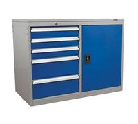 Sealey Industrial Cabinet/workstation 5 Drawer & 1 Shelf Locker Api1103B