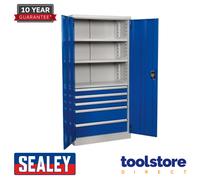 Sealey APICCOMBO5 1800mm 5 Drawer 3 Shelf Industrial Cabinet