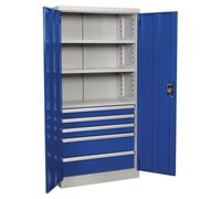 Sealey APICCOMBO5 Premier Industrial™ Cabinet with 5 Drawers & 3 Shelves 1800mm