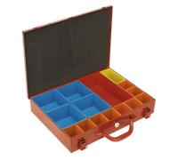 Metal Case with 15 Storage Bins