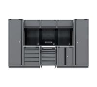Sealey Apmsbestack01Ss Superline Pro Black Edition Storage System With Stainless Worktop 3.24M