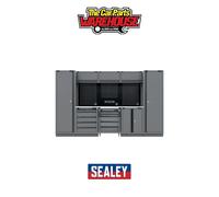 Superline Pro ® Black Edition Storage System With Stainless Worktop 3.24M