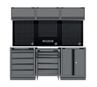 Sealey Apmsbestack03Ss Superline Pro Black Edition Storage System With Stainless Worktop 2.04M