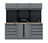 Sealey Apmsbestack04Ww Superline Pro Black Edition Storage System With Rubber Wood Worktop 2.04M