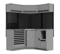 Sealey Apmsbestack06Ss Superline Pro Black Edition Modular Corner Storage System With Stainless Steel Worktop 3.24M