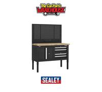 Sealey APMWB50COMBO1W Superline PRO Workbench 4 Drawers Wooden Worktop 1265mm