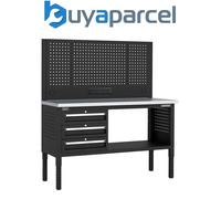 Sealey Apmwb60Combo1Ss Superline Pro Modular Workbench With 3 Drawers Stainless Steel Worktop 1525mm