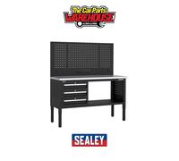 Sealey APMWB60COMBO1SS Superline PRO Workbench 3 Drawers Stainless Steel 1525mm