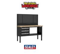 Sealey APMWB60COMBO1W Superline PRO Workbench, 3 Drawers Wooden Worktop 1525mm
