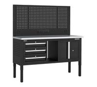 Sealey Apmwb60Combo2Ss Superline Pro Modular Workbench With 3 Drawers & Cupboard Stainless Steel Worktop 1525mm