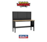 Sealey APMWB72COMBOW Superline PRO Workbench Pegboard Panel Wood Worktop 1830mm