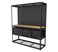 Sealey APMWBCOMBO1 Heavy-Duty Modular Workbench & Racking Kit with 3 Storage Units