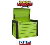 Sealey 4 Drawer Push-to-Open Topchest with Ball-Bearing Slides - Hi-Vis Green AP