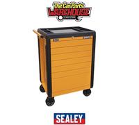Sealey Rollcab 7 Drawer Push-to-open - Orange